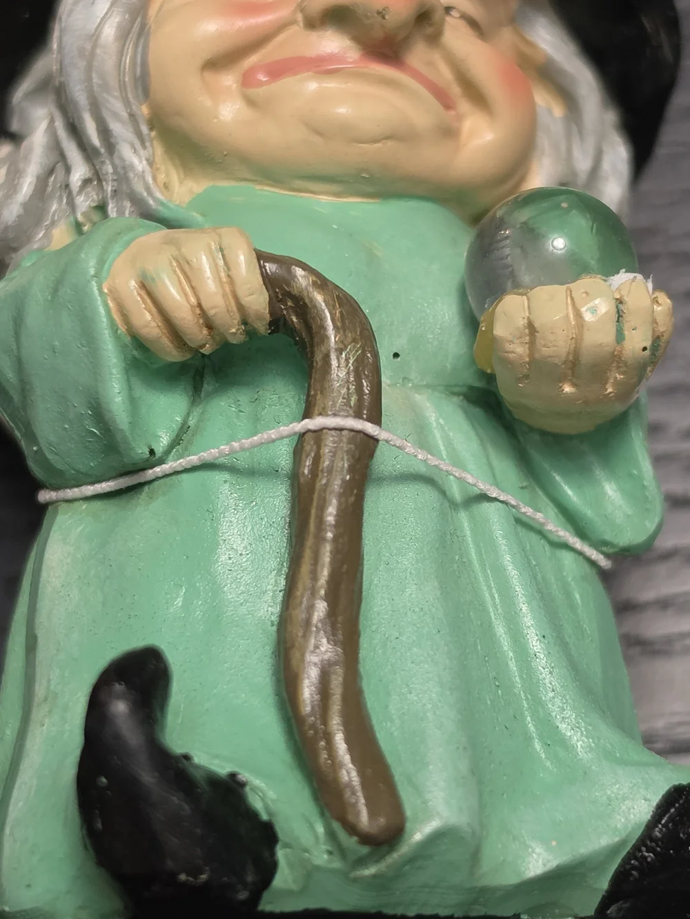 Transpac Witch w/ Crystal Ball figurine, Fairy Garden/Halloween Décor, NWT